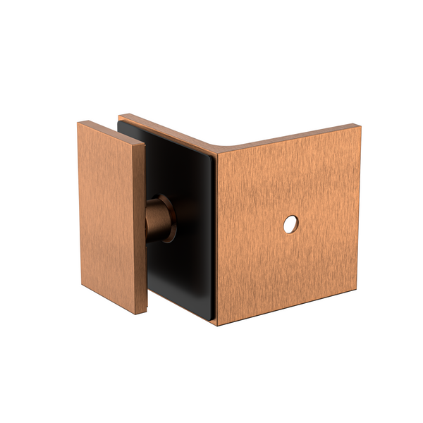 Boston Wall to Glass Bracket with 30mm Cover Plate Brushed Rose Gold