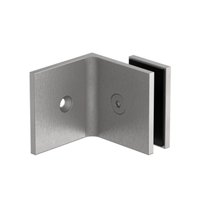 Boston Wall to Glass Bracket with 30mm Cover Plate Satin Nickel