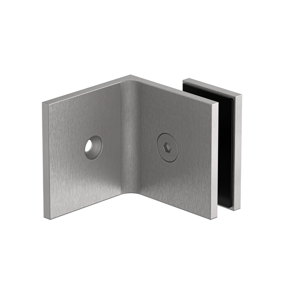 Boston Wall to Glass Bracket with 30mm Cover Plate Satin Nickel