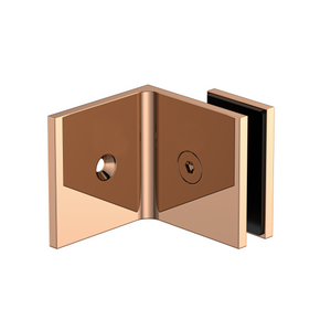 Boston Wall to Glass Bracket with 30mm Cover Plate Polished Rose Gold