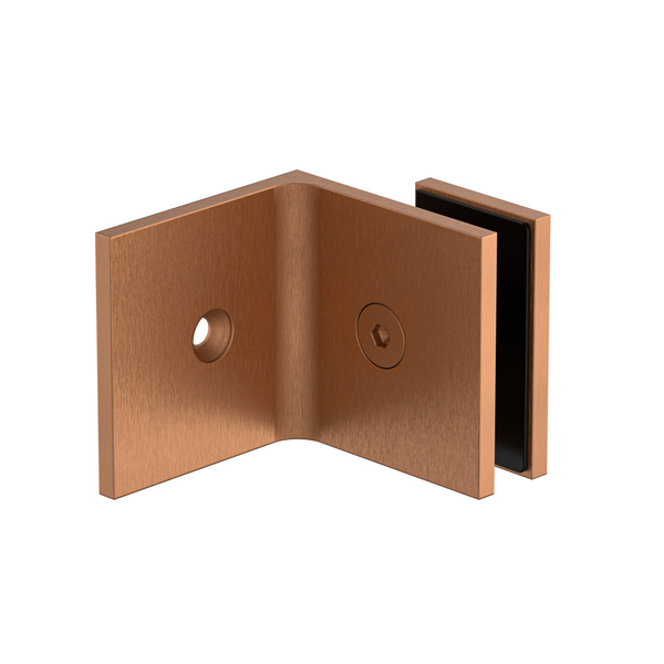 Boston Wall to Glass Bracket with 30mm Cover Plate Brushed Rose Gold