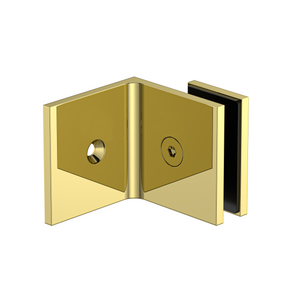 Boston Wall to Glass Bracket with 30mm Cover Plate Polished Gold