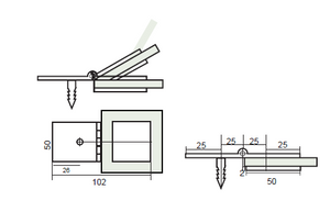 Adjustable Angle Bracket with 50mm Cover Plate- Brushed Brass