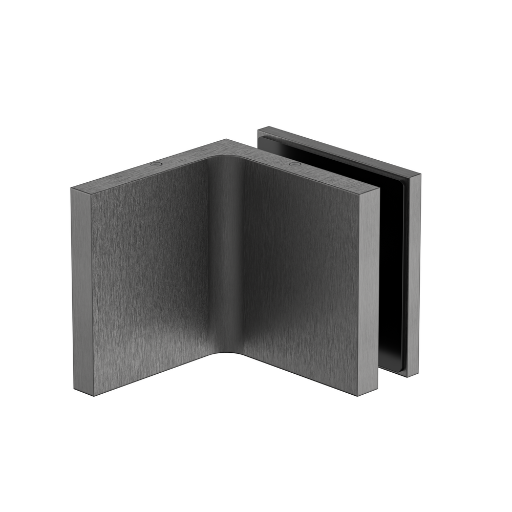 Stealth Wall to Glass Bracket with Cover Plate - Brushed Gun Metal