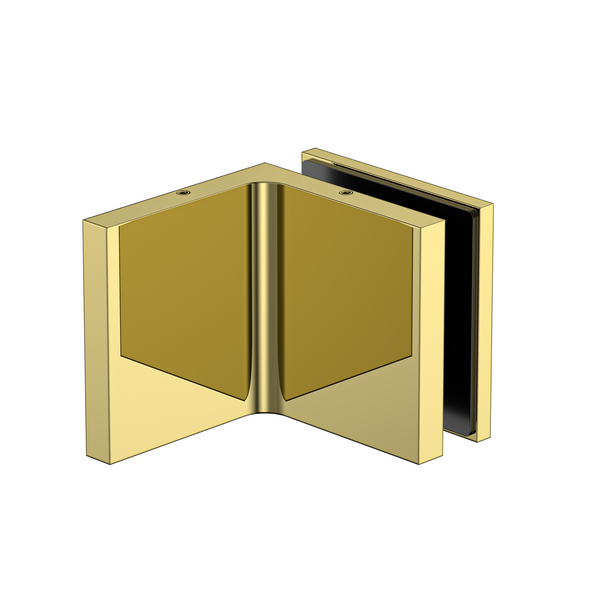 Stealth Wall to Glass Bracket with Cover Plate - Polished Gold