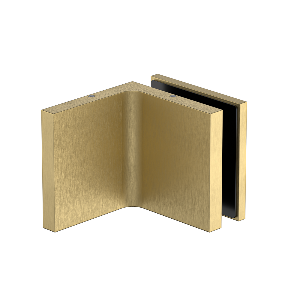 Stealth Wall to Glass Bracket with Cover Plate - Soft Gold Brushed