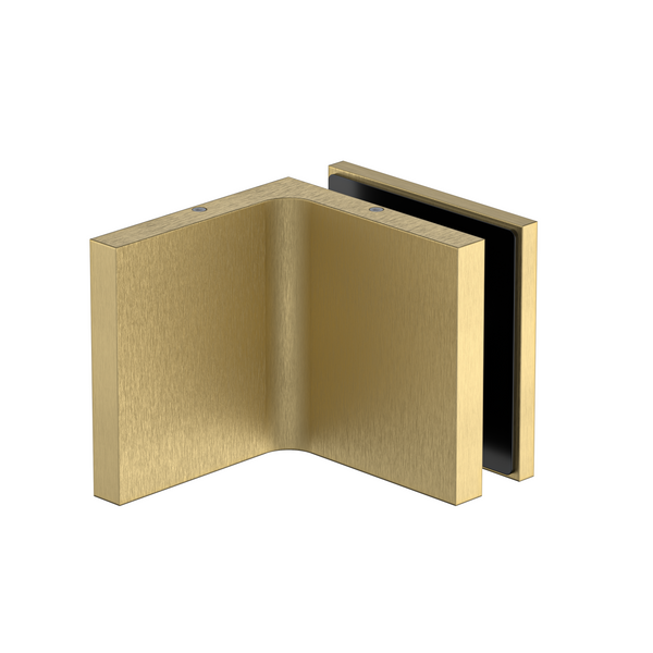 Stealth Wall to Glass Bracket with Cover Plate - Soft Gold Brushed