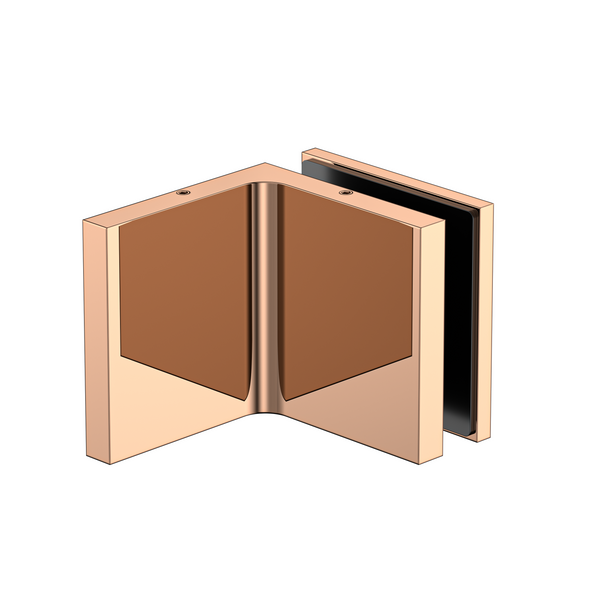 Stealth Wall to Glass Bracket with Cover Plate - Polished Rose Gold