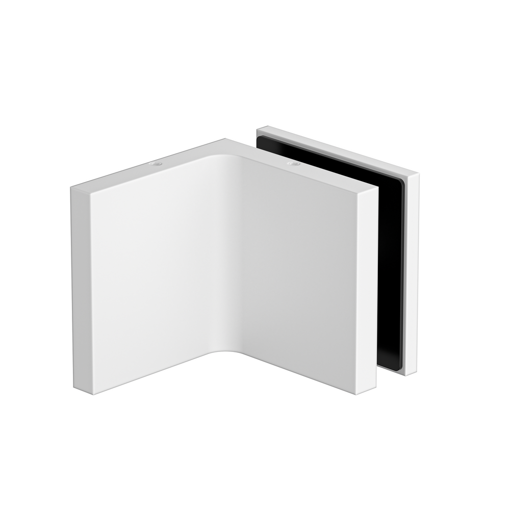 Stealth Wall to Glass Bracket with Cover Plate - White
