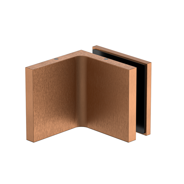 Stealth Wall to Glass Bracket with Cover Plate - Brushed Rose Gold