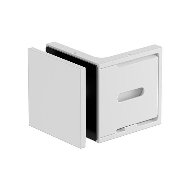 Stealth Wall to Glass Bracket with Cover Plate - White