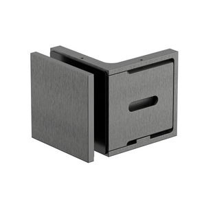 Stealth Wall to Glass Bracket with Cover Plate - Brushed Gun Metal
