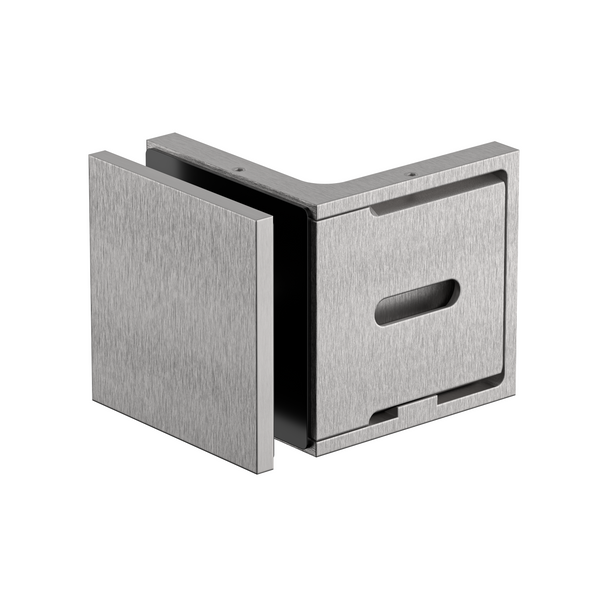 Stealth Wall to Glass Bracket with Cover Plate - Satin Nickel