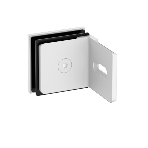 Stealth Wall to Glass Bracket with Cover Plate - White