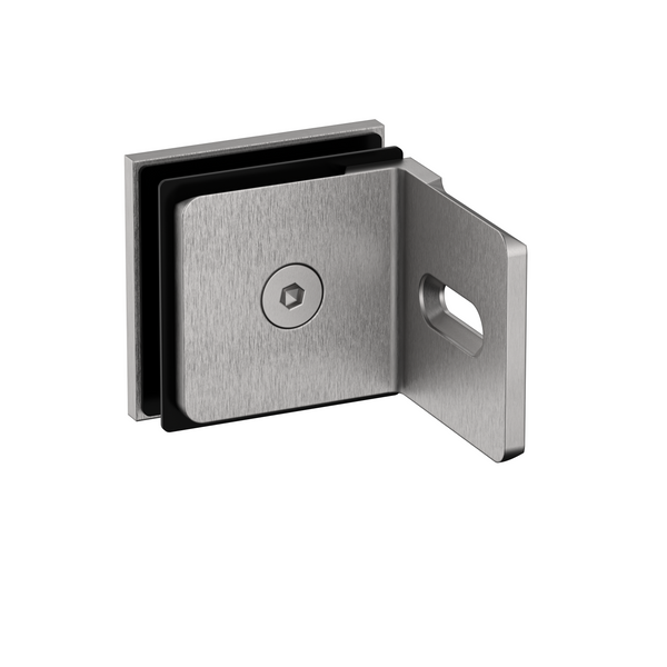 Stealth Wall to Glass Bracket with Cover Plate - Satin Nickel