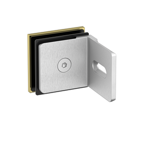 Stealth Wall to Glass Bracket with Cover Plate - Polished Gold