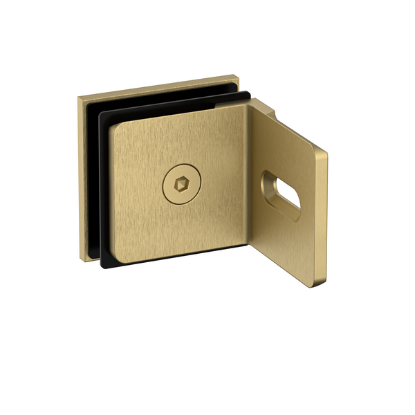 Stealth Wall to Glass Bracket with Cover Plate - Soft Gold Brushed