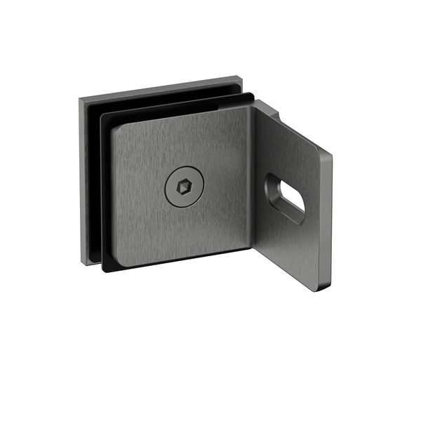 Stealth Wall to Glass Bracket with Cover Plate - Brushed Gun Metal