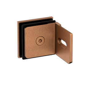 Stealth Wall to Glass Bracket with Cover Plate - Brushed Rose Gold