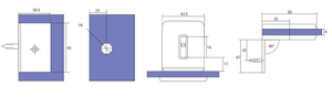 Stealth Wall to Glass Bracket with Cover Plate - White