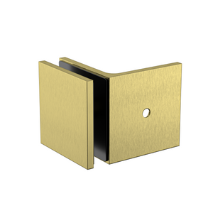 Boston 90 Degree Wall to Glass Bracket Brushed Brass
