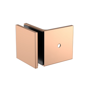 Boston 90 Degree Wall to Glass Bracket Polished Rose Gold