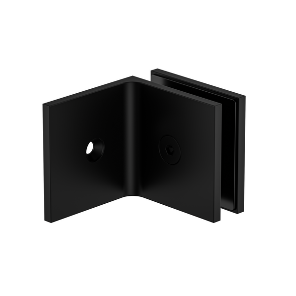 Boston 90 Degree Wall to Glass Bracket Matte Black