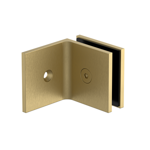 90 Degree Wall to Glass Bracket Soft Gold Brushed