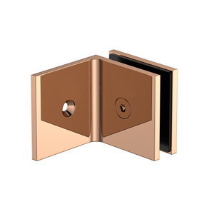 Boston 90 Degree Wall to Glass Bracket Polished Rose Gold