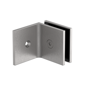 Boston 90 Degree Wall to Glass Bracket Satin Nickel