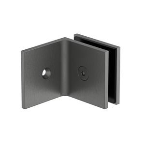 90 Degree Wall to Glass Bracket Brushed Gun Metal