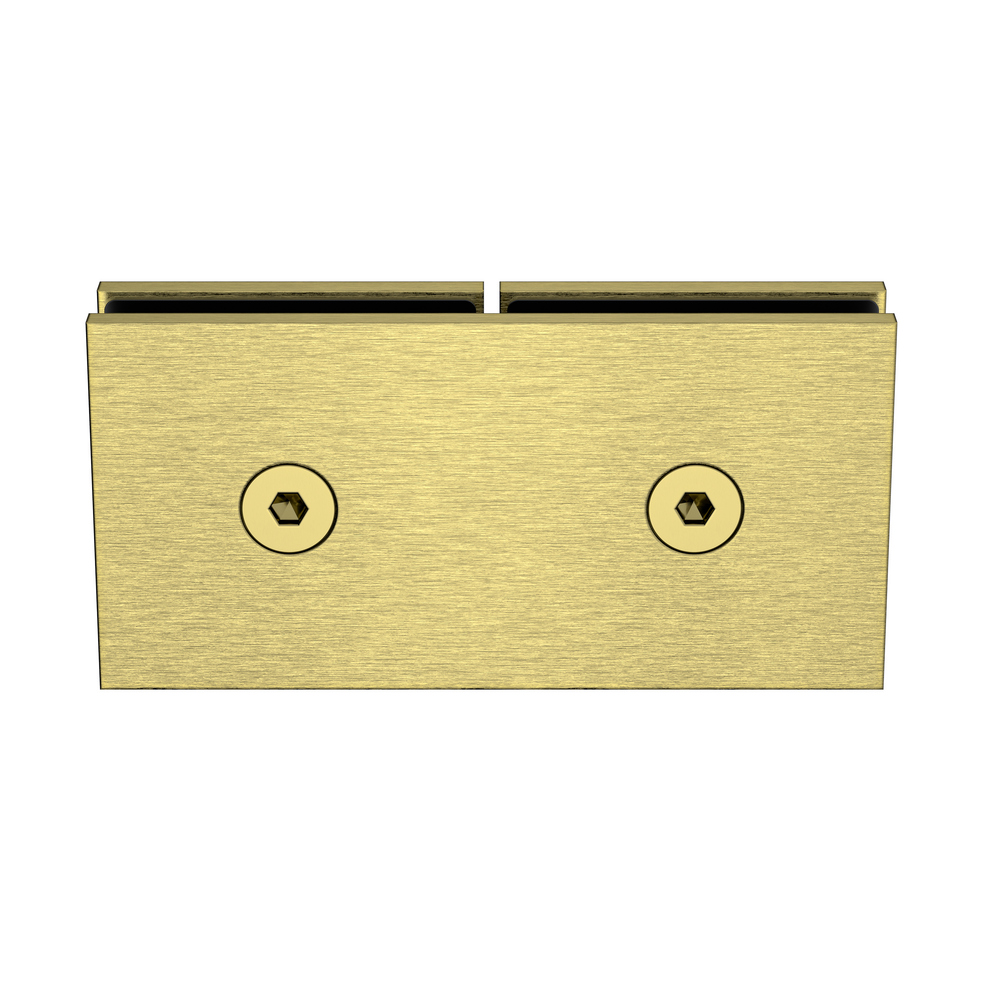 Boston Glass to Glass 180 Degree Bracket Raw Brushed Brass