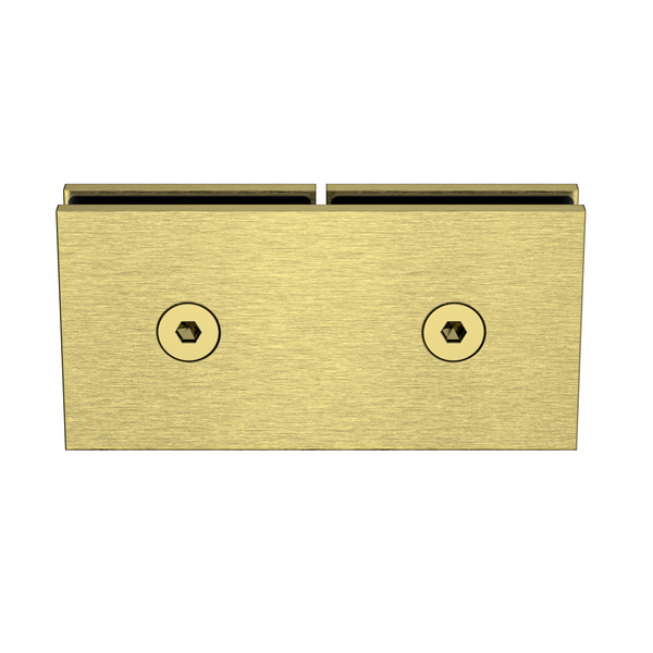 Boston Glass to Glass 180 Degree Bracket Raw Brushed Brass