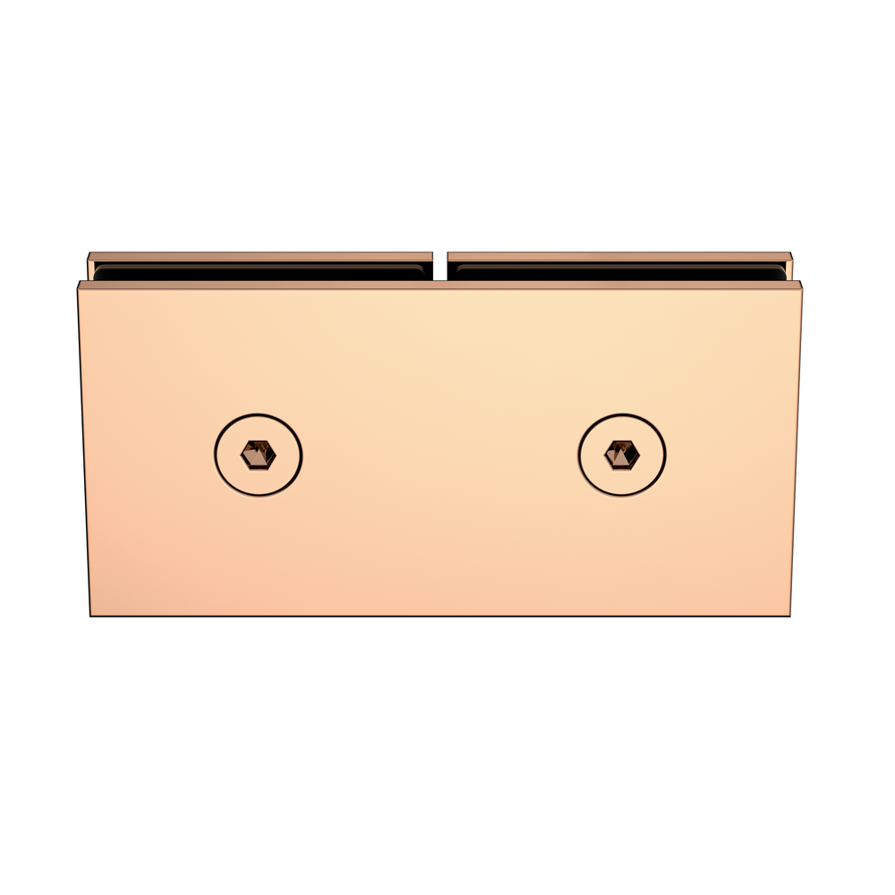 Boston Glass to Glass 180 Degree Bracket Polished Rose Gold