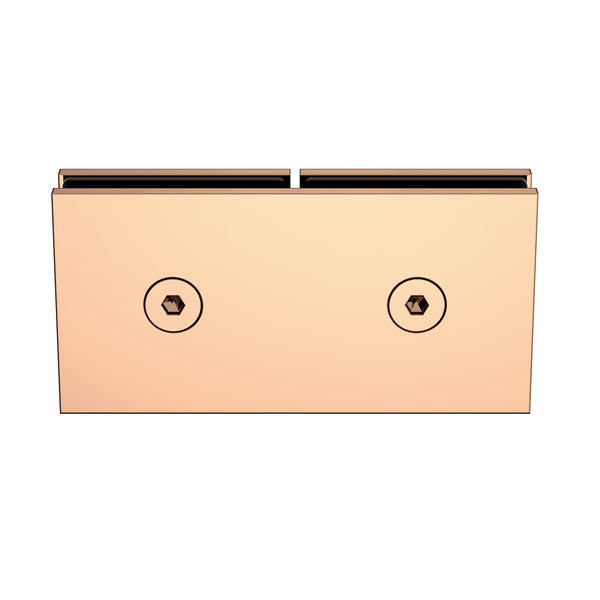 Boston Glass to Glass 180 Degree Bracket Polished Rose Gold