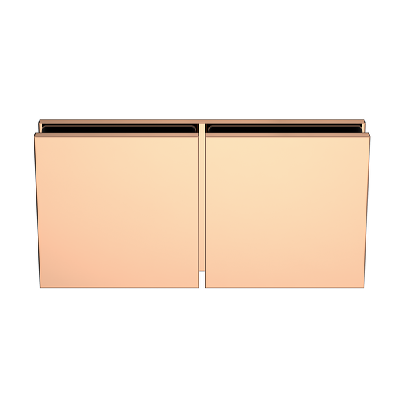 Boston Glass to Glass 180 Degree Bracket Polished Rose Gold