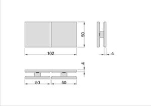 Boston Glass to Glass 180 Degree Bracket Satin Nickel