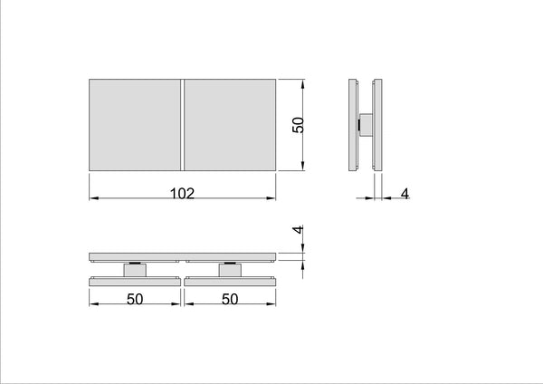 Boston Glass to Glass 180 Degree Bracket White