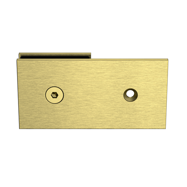Boston Wall to Glass 180 degree Inline Bracket Brushed Brass