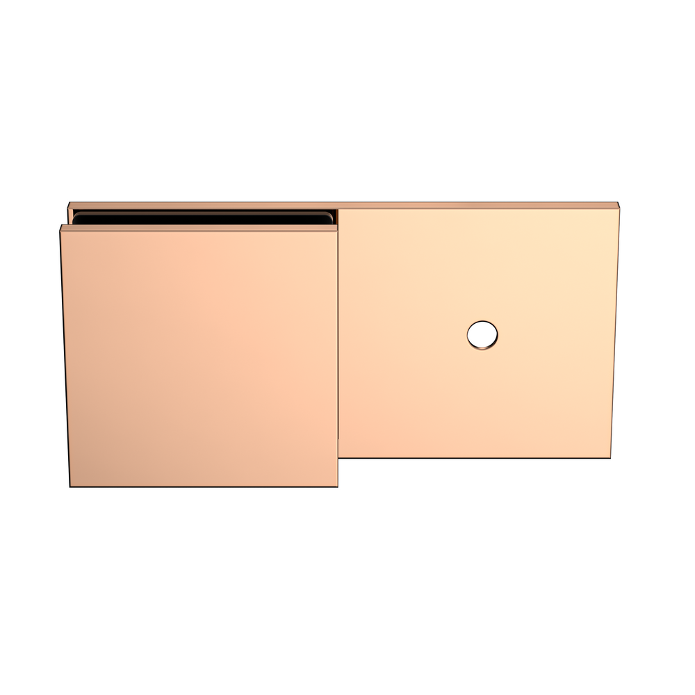 Boston Wall to Glass 180 degree Inline Bracket Polished Rose Gold