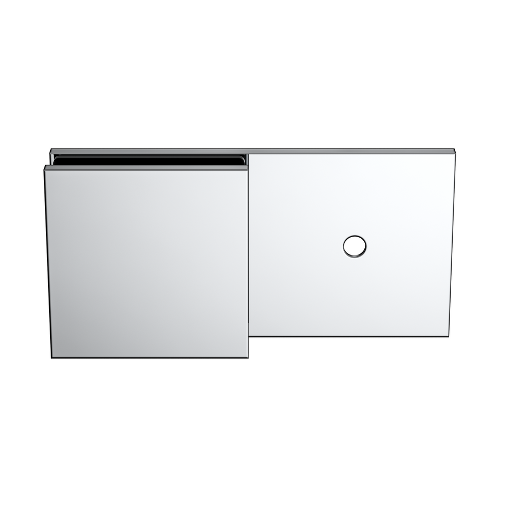 Boston Wall to Glass 180 degree Inline Bracket Polished Nickel