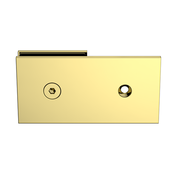 Boston Wall to Glass 180 degree Inline Bracket Polished Gold