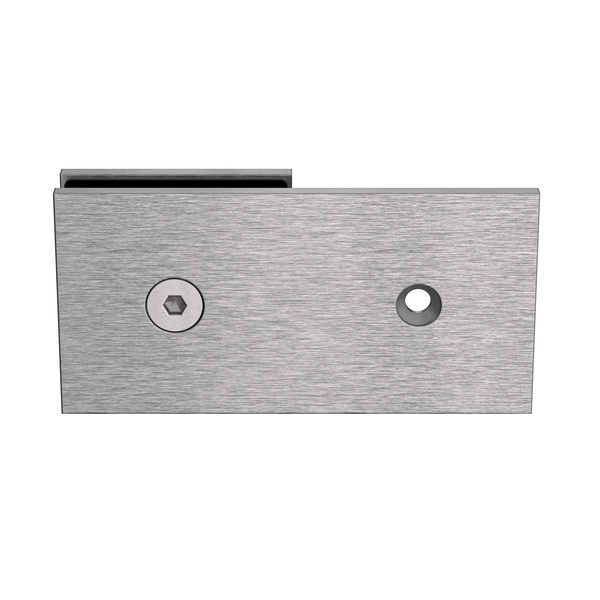 Boston Wall to Glass 180 degree Inline Bracket Satin Nickel