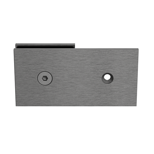 Wall to Glass 180 degree Inline Bracket Brushed Gun Metal