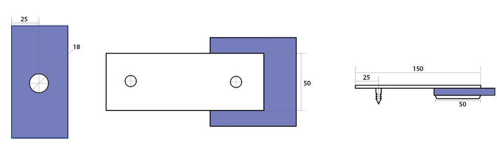 Boston Extended Wall to Glass 180 degree Inline Bracket Satin Nickel