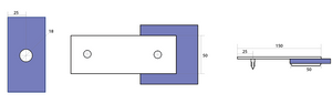 Boston Extended Wall to Glass 180 degree Inline Bracket Polished Gold