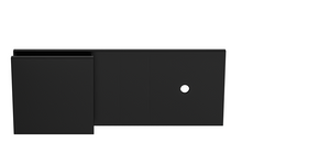 Boston Extended Wall to Glass 180 degree Inline Bracket Matte Black