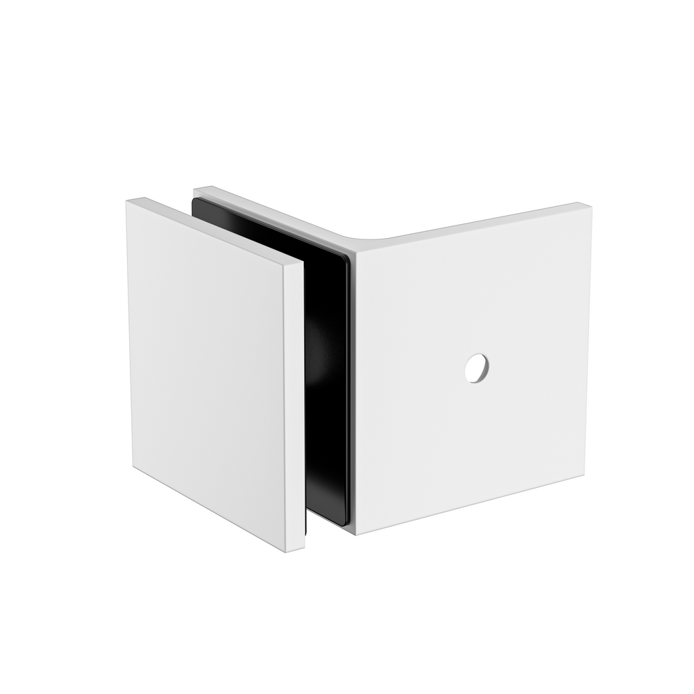 wall to glass bracket white