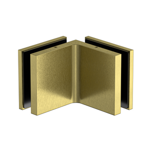 Stealth Glass to Glass Bracket with Cover Plate - Raw Brushed Brass