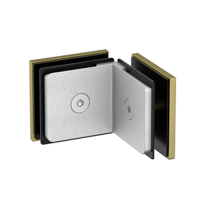 Stealth Glass to Glass Bracket with Cover Plate - Brushed Brass